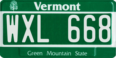 VT license plate WXL668