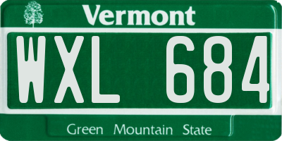 VT license plate WXL684
