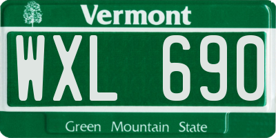 VT license plate WXL690