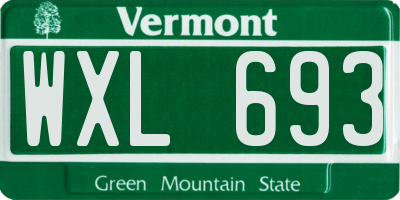 VT license plate WXL693
