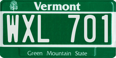 VT license plate WXL701