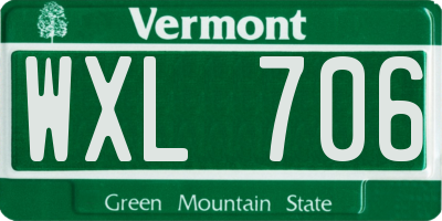 VT license plate WXL706