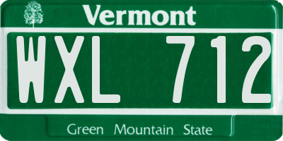 VT license plate WXL712