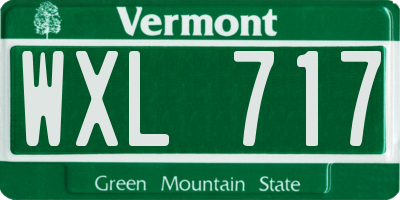 VT license plate WXL717
