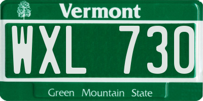 VT license plate WXL730
