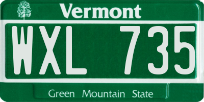 VT license plate WXL735