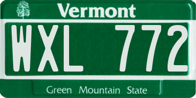 VT license plate WXL772