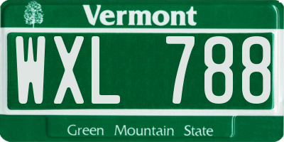 VT license plate WXL788