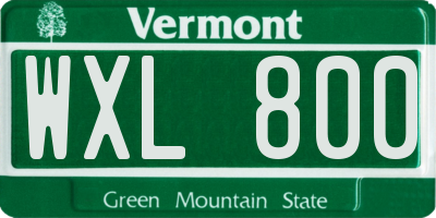 VT license plate WXL800