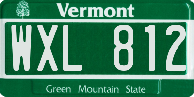 VT license plate WXL812