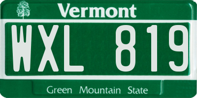 VT license plate WXL819