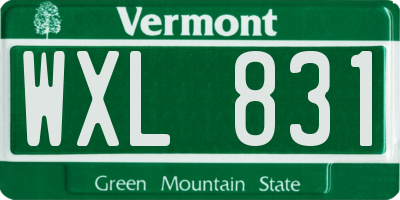 VT license plate WXL831