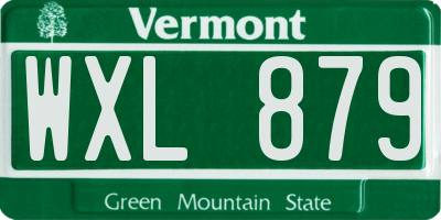 VT license plate WXL879