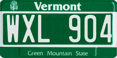 VT license plate WXL904