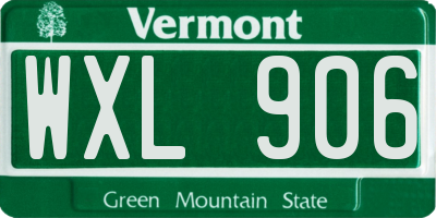 VT license plate WXL906