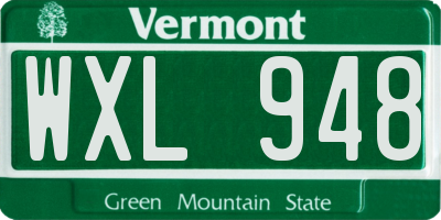 VT license plate WXL948