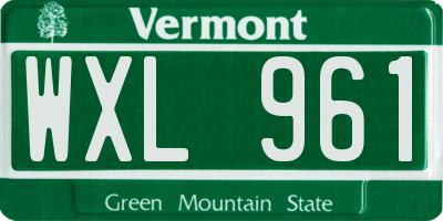 VT license plate WXL961