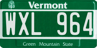 VT license plate WXL964