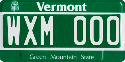 VT license plate WXM000
