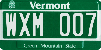 VT license plate WXM007