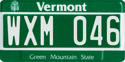 VT license plate WXM046