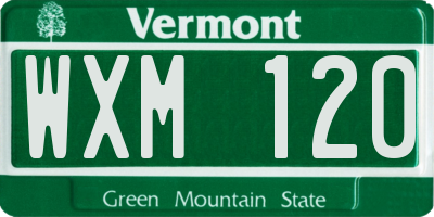 VT license plate WXM120