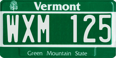 VT license plate WXM125