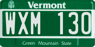 VT license plate WXM130