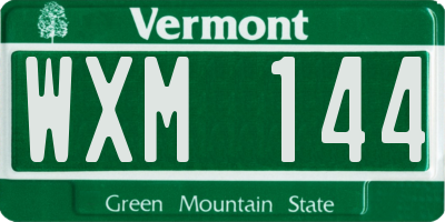 VT license plate WXM144