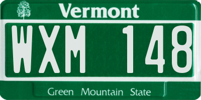 VT license plate WXM148
