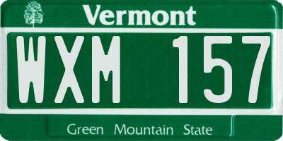 VT license plate WXM157