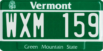 VT license plate WXM159