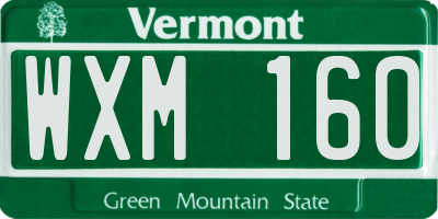 VT license plate WXM160