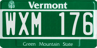 VT license plate WXM176
