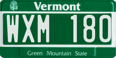 VT license plate WXM180