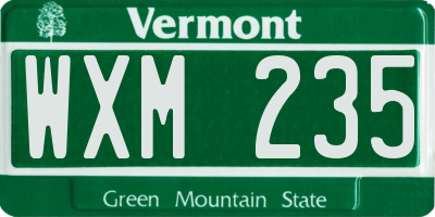 VT license plate WXM235