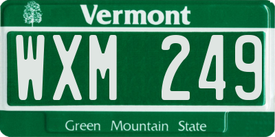 VT license plate WXM249