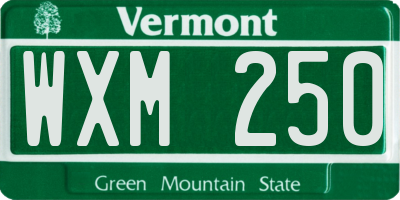 VT license plate WXM250