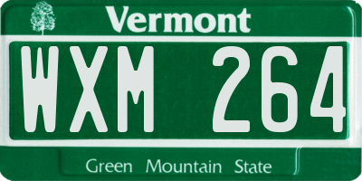 VT license plate WXM264