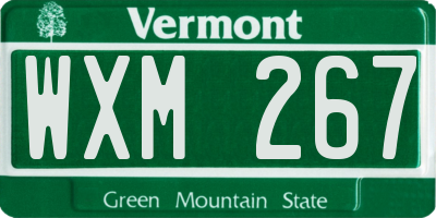 VT license plate WXM267