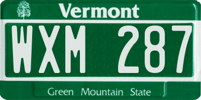 VT license plate WXM287