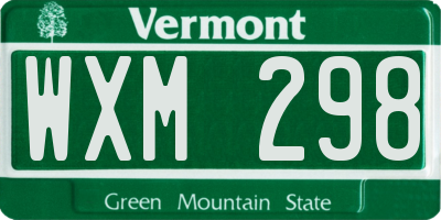 VT license plate WXM298