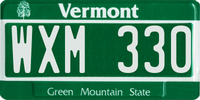 VT license plate WXM330
