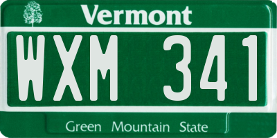 VT license plate WXM341