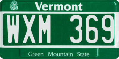 VT license plate WXM369