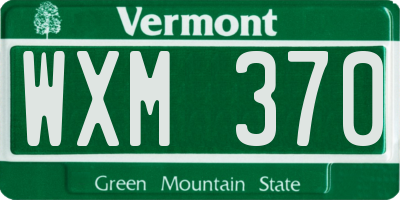 VT license plate WXM370