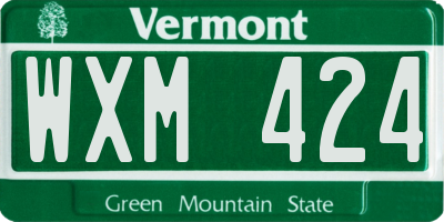 VT license plate WXM424