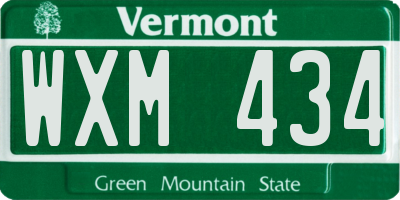 VT license plate WXM434