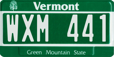 VT license plate WXM441
