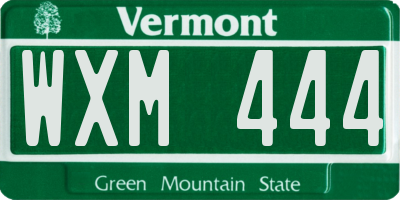 VT license plate WXM444